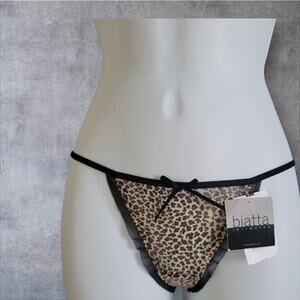 Y2k Biatta sexy micro thong Panties Animal Print Mesh Discontinued Sz 5/SM